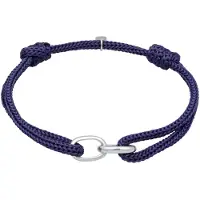 KUZZOI Armkette "Armband Glieder Oval Nylon 925 Sterling Silber" Gr. 190, blau (dunkelblau), Armbänder, Herren, Silber 925 (Sterlingsilber), Armkette