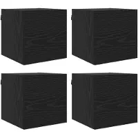 Syfax Wandmontiertes TV-Regal 4 pcs Schwarze Eiche 30,5 x 30 x 30 cm
