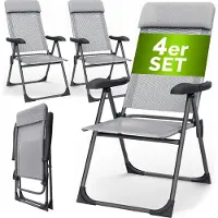 Casaria Gartenstühle 4er Set 130 kg Belastbarkeit