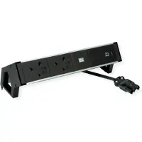Bachmann DESK2 ALU BLACK 2xUK, 1xUSBC 60W 0,2m GST18 United Kingdom