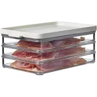 Mepal Aufschnittbox omnia, 3 Schichten, Praktisch stapelbare Kühlschrankdosen, Farbe: weiß, Nordic white