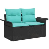 vidaXL Gartensofa-set 10 stk. Schwarz Poly-Rattan