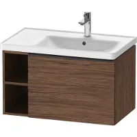 Duravit D-Neo Waschtischunterbau wandhängend, 784x440x452mm, 1 Auszug, 1 offenes Fach seitlich links, mit Griff Diamantschwarz, DE42570BD210000