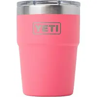 Yeti Rambler Stackable Cup 16oz Mag Slider Lid, Tropical Pink, stapelbarer Thermobecher mit Deckel, 473 ml