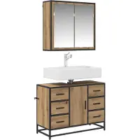 vidaXL Badezimmermöbel-Set 2 stk. Artisan-Eiche 80 x 33 x 60 cm