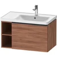 Duravit D-Neo Waschtischunterbau wandhängend, 784x440x452mm, 1 Auszug, 1 offenes Fach seitlich links, mit Griff Diamantschwarz, DE42570BD790000