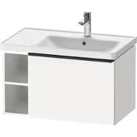 Duravit D-Neo Waschtischunterbau wandhängend, 784x440x452mm, 1 Auszug, 1 offenes Fach seitlich links, mit Griff Diamantschwarz, DE42570BD180000