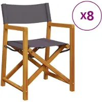 Syfax 8-teiliges Klappstuhl-Set, dunkelgrauer Stoff