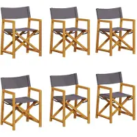Syfax Klappbare Gartenstühle 6 Stk. Dunkelgrau Stoff
