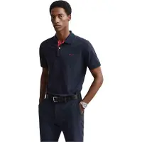 Gant Normales, kontrastierendes Piqué-Poloshirt, Blau S