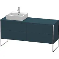 Duravit XSquare Konsolenwaschtischunterbau freistehend, 4 Auszüge, Becken links, 1600x778x548mm, XS4924L9898, Farbe: Nachtblau Seidenmatt Lack