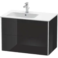 Duravit Waschtischunterbau XSQUARE 560x810x478mm Be links schwarz hochglanz