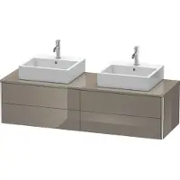 Duravit Waschtischunterbau XSQUARE 400x1600x548mm f 2 Be fla grey hochglanz