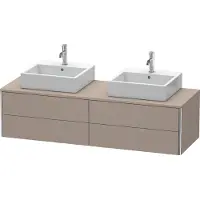 Duravit XSquare Konsolenwaschtischunterbau wandhängend, für zwei Becken, 4 Schubkästen, 1600x400x548mm, XS4917B4343, Farbe: Basalt Matt Dekor
