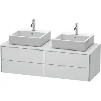 Duravit XSquare Konsolenwaschtischunterbau wandhängend, für zwei Becken, 4 Schubkästen, 1400x400x548mm, XS4916B3636, Farbe: Weiß Seidenmatt Lack