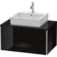 Duravit Waschtischunterbau XSQUARE 400x800x548mm schwarz hochglanz