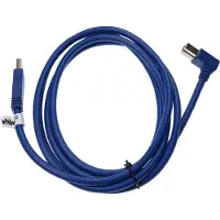 VHBW Kabel USB 3.0 A auf USB 3.0 B für Festplatte, Drucker, Monitor - USB Datentransferkabel, Gewinkelt, 1,8 m, 180 cm Blau