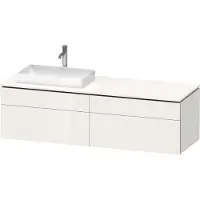 Duravit L-Cube Konsolenwaschtischunterbau wandhängend, inklusive Konsolenplatte, 4 Auszüge, Becken links, 1620x482x550mm, LC4871L22220000, Farbe: Weiß Hochglanz Dekor