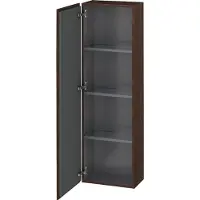 Duravit L-Cube Halbhochschrank, eine Tür Anschlag links, 400x243x1320mm, LC1168L6969, Farbe: Nussbaum gebürstet Echtholzfurnier