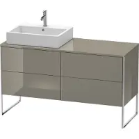 Duravit Waschtischunterbau XSQUARE 778x1400x548mm Be li fla grey hochglanz