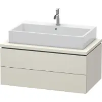 Duravit L-Cube Waschtischunterbau für Konsole, wandhängend, 2 Schubkästen, 920x400x547mm, LC581809191, Farbe: Taupe Matt Dekor
