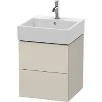 Duravit L-Cube Waschtischunterbau wandhängend, 2 Schubkästen, 484x544x459mm, LC627409191, Farbe: Taupe Matt Dekor
