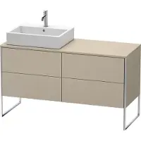 Duravit Waschtischunterbau XSQUARE 778x1400x548mm, Becken links leinen