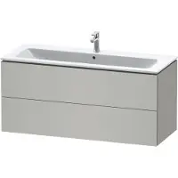 Duravit L-Cube Waschtischunterbau wandhängend, 2 Schubkästen, 1220x550x481mm, LC624300707, Farbe: Betongrau Matt Dekor