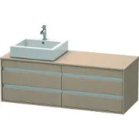 Duravit Ketho Konsolenwaschtischunterbau wandhängend, 1400x496x550 mm, 4 Schubkästen, für 2 Aufsatzbecken, Position links, KT6657L7575