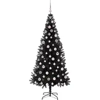 vidaXL Weihnachtsbaum Schwarz 210 cm PVC