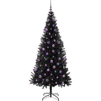 vidaXL Weihnachtsbaum Schwarz 210 cm PVC