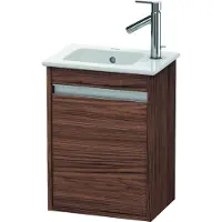 Duravit Ketho Waschtischunterbau wandhängend, 400x550x285 mm, eine Tür, Anschlag links, für ME by Starck 072343, KT6417L2121, Farbe: Nussbaum Dunkel Dekor