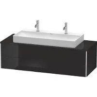 Duravit Waschtischunterbau XSQUARE 400x1400x548mm schwarz hochglanz
