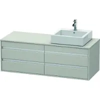 Duravit Waschtischunterbau KETHO 550x1400x496mm Be rechts betongrau matt