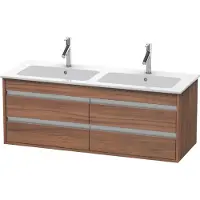Duravit Ketho Waschtischunterbau wandhängend, 1270x480x475 mm, 4 Schubkästen, für ME by Starck 233613, KT643307979, Farbe: Nussbaum Natur Dekor