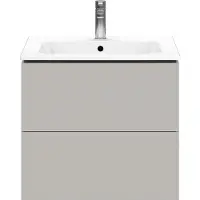 Duravit L-Cube Waschtischunterbau wandhängend, 2 Schubkästen, 620x550x481mm, LC624000707, Farbe: Betongrau Matt Dekor