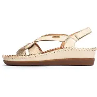 Pikolinos für Damen. W8K-1839C1 Beige Cadaques Sandalen aus Leder (37), Wohnung, 1 bis 3 cm, Klettverschluss, Lässig