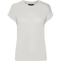 Vero Moda Kurzarmpullover "VMBRIANNA SS O-NECK PULLOVER BOO REP" mit überschnittenen Schultern mit Umschlagsaum