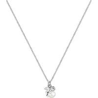 Elli Silberkette "Halskette Anhänger Engel mit Süßwasserzuchtperle 925 Silber" Gr. 45, weiß, Halsketten, Damen, 45, Silber 925 (Sterlingsilber), Silberkette