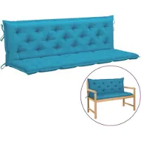 vidaXL Gartenbank-Auflage Hellblau 180x(50+50)x7 cm Oxford-Gewebe
