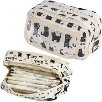 Lean LeanToys Federmäppchen Schulset Schwarze Katzen Weiß 21cm