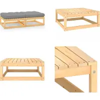 vidaXL Gartenhocker mit Kissen 2 Stk. Massivholz Kiefer - Fußhocker - Fußbank - Fußbänke - Fußstütze