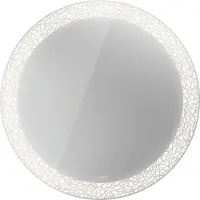 Duravit Happy D.2 Plus Spiegel rund mit integrierter Beleuchtung, Sensor-Version, mit Spiegelheizung, 700x700x47mm, Weiß Matt, HP7480S00000100, Ausführung: Lichtfelddekor: radial