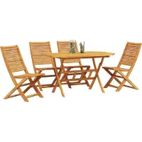 vidaXL Garten Essgruppe 5 stk. Braun Massivholz Akazie