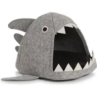 Zeller Tierbett PRESENT "Hai", grau, B/H/L: 45cm x 32cm x 38cm, Tierbetten, Tierbett, Filz, 45x38x32 cm