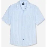 Olymp Kurzarmhemd "Casual", Herren, Gr. XXL, N-Gr, blau (hellblau), Web, Obermaterial: 100% Leinen, normal, Hemden Kurzarmhemd, Sommerhemd, Leinenhemd