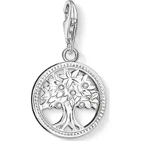 Thomas Sabo Charm-Einhänger "Lebensbaum", bunt (silberfarben, weiß, weiß), Charms, Damen, Silber 925 (recycelt), Charm-Einhänger, mit Zirkonia (synth.)
