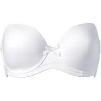 Bonprix Bügel-BH "Trägerloser BH mit Bügel", Damen, Gr. 95, Cup B, weiß, Obermaterial: 80% Polyamid, 20% Elasthan, BHs Bügel-BH, mit Bügel, leicht gepolsterte Cups, mit verstecktem Silikonband