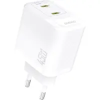 Dudao Netzteil Ladegerät GaN PD 45W USB-C Dual Weiß 2-fach Schnellladegerät für Zuhause/Büro/Reise von