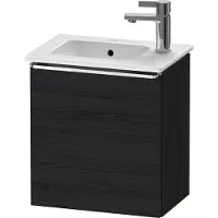 Duravit D-Neo Waschtischunterbau wandhängend, 410x440x274mm, eine Tür, Türanschlag Links, mit Griff Chrom, DE4259L10160000, Farbe: Eiche Schwarz Matt Dekor